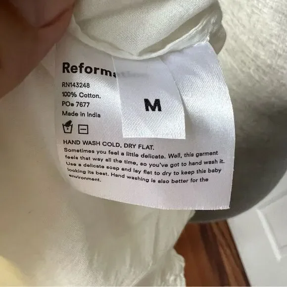 Reformation White Eyelet Wrap Dress - Picture 8 of 9